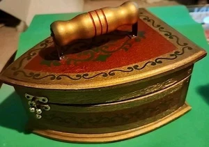 Vtg Japan Wood Musical Box, Handpainted, Plays Nice Tune! 9 1/2"L, 6"W & 6 1/2"H - Picture 1 of 15