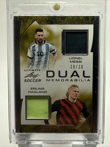 2022 Leaf Ultimate DUAL Memorabilia Game Used Jersey - Messi & Haaland 16/30 - Bild 1 von 3