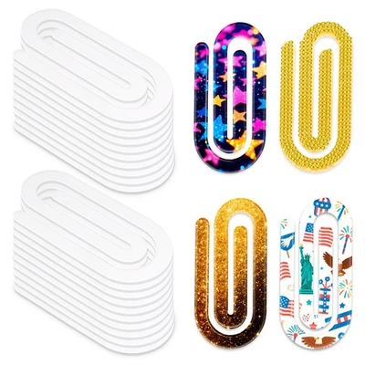 24 Pcs Sublimation Blanks Bulk Acrylic Jumbo Clips Bookmarks 4" x 2" for Heat... - Image 1 of 4
