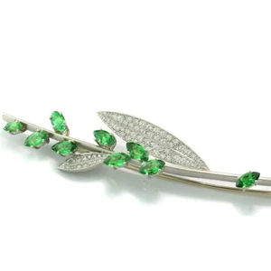 Broche Tsavorita Brillante Günter Krauss 6,04 ct 950-Platino 40 gr. Único - Imagen 1 de 7
