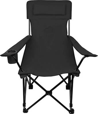 Campingstuhl mit Langer Rückenlehne und Kissen Outdoorstuhl mit Getränkehalter - Bild 1 von 4