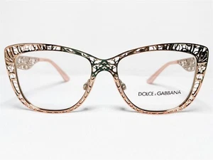 NEW Dolce & Gabbana DG1287 1298 Womens Pink Gold Cat Eye Eyeglasses Frames 52/16 - Picture 1 of 6