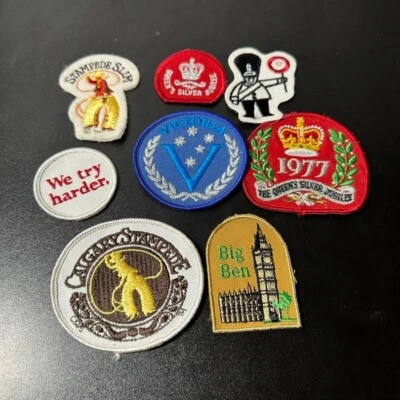 Eclectic Set of 8 Unique Embroidered Patches for Customization and Style - Image 1 of 4