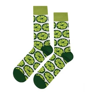 NWT Lime Slice Dress Socks Novelty Men 8-12 Green Crazy Fun Sockfly - Picture 1 of 4
