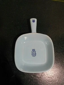 50er Jahre Cronin blaue Tulpe quadratische Schale mit Griff USA Steinzeug 10x7 - Bild 1 von 4