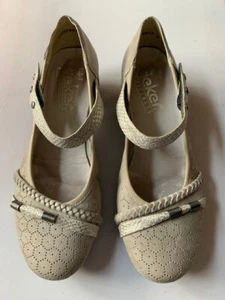 SUPER CUTE GRAYISH TAUPE RIEKER ANTISTRESS MARY JANES EXCELLENT CONDITION - Picture 1 of 5