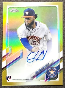 Cristian Javier 2021 Topps Chrome #/50 True Gold Refractor Auto Rookie Autograph - Picture 1 of 11