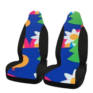 2pcs Sports Universal Polyester Car Seat Cover Set Fit Most Plain Accessories - Picture 1 of 12
