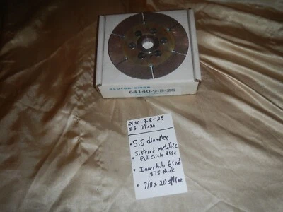 NOS VINTAGE TILTON CLUTCH DISC 64140-9-B-25   20 SPLINE X 7/8  5.5 DIA SINTERED - Image 1 of 4