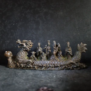 Fina figura de bronce "Los ocho inmortales" viajando por el mar - Imagen 1 de 11