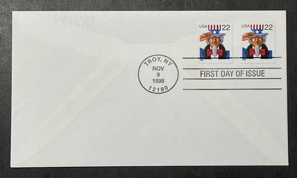 US FDC # 3259 Uncle Sam 22 Cents; Unaddressed;  Troy, NY Cancellation - Image 1 of 1