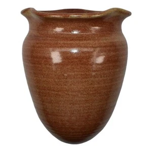Marblehead Vintage Arts and Crafts Hand Thrown Pottery Brown Ceramic Wall Pocket - Picture 1 of 6