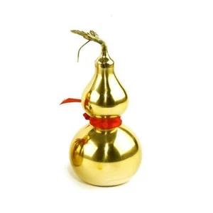 Chinese Feng Shui 5" Pure Copper Gourd Wealth Safety Health Amulet Lucky Decor - Photo 1 sur 4