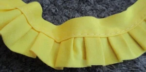 Vintage Bright Yellow Ruffle Fabric, Drapery or Pillow Cotton Trim w/Lip - Picture 1 of 2