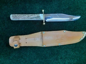 WEIDMANNSHEIL GERMANY Bowie Knife WILD BOAR Logo Stag NOS Stainless Hunting 10" - Picture 1 of 7