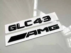 GLOSS BLACK GLC43 AMG BADGE FITS MERCEDES BENZ REAR BOOT NEW FONT - Picture 1 of 1