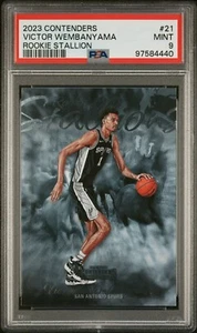 2023 CONTENDERS VICTOR WEMBANYAMA ROOKIE STALLION INSERT SPURS #21 RC - PSA 9 🔥 - Picture 1 of 5