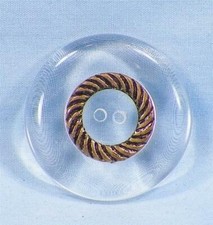 Vintage Clear Lucite Button Goldtone Metal Rope Trim Art Deco Coat Jacket #10