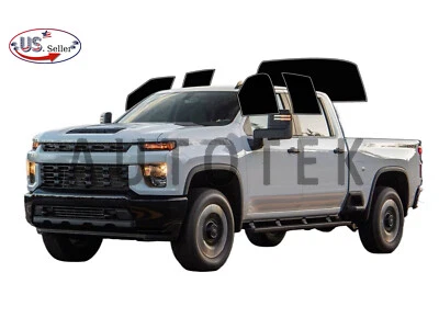 Película de ventana precortada para Chevy Silverado 2500 doble cabina 2020-2025 cualquier tono de tinte Foto 1 de 4