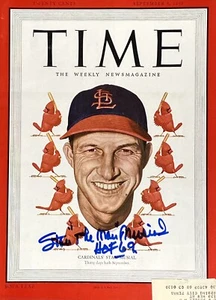 Stan ‘The Man’ Musial Signed TIME w/ HOF 69 Inscription Cardinals STM COA - Picture 1 of 3