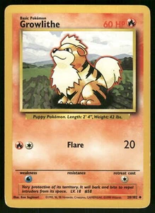 Growlithe HP 028/102 Base Set Pokemon Card - Picture 1 of 2