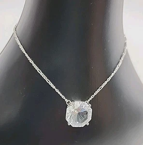 NEW Herkimer Mines 'Diamond' Quartz Faceted Drop Pendant w/Chain 906-787 - Picture 1 of 9