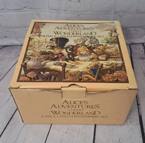 Alice's Adventures In Wonderland 4pc Child Dinnerware Set 1987! - Picture 1 of 10