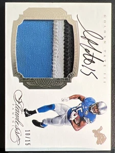 2016 Flawless Golden Tate Game Used Patch Auto /15 Silver Lions 🔥 Triple Color - Picture 1 of 2