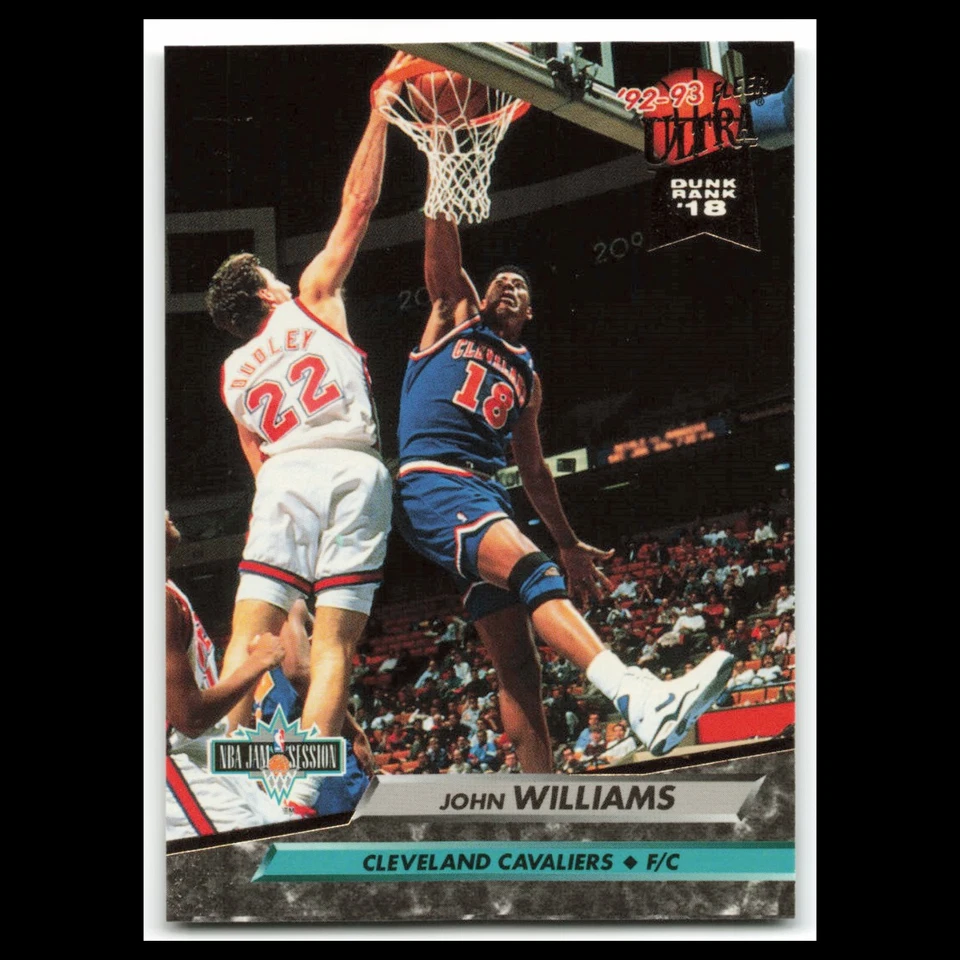 Tarjeta de baloncesto John Williams #20 1992 Fleer Ultra Cleveland Cavaliers NBA casi nueva Foto 1 de 3