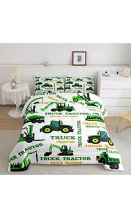 Garbage Truck Bedding Set Cartoon Car Comforter Set for Kids Boys Children - Picture 1 of 9