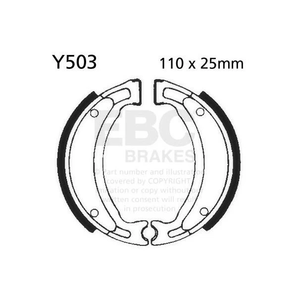Juego de zapatas de freno EBC (5) 2K trasero izquierdo para Yamaha RT 100 1993 - 2003 Foto 1 de 1