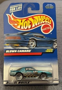 🔥NEU HOT WHEELS BLOWN CAMARO Z28 TEAL ~ BLUE CARD COLLECTOR MATTEL 1998 - Bild 1 von 4