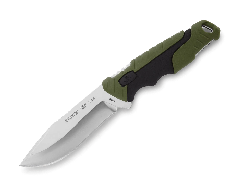 Cuchillo de hoja fija Buck Knives 656 Large Pursuit mango verde con funda Foto 1 de 1