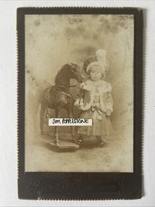 Named Little Boy & Rocking Horse. 1907 Cabinet Card, Woolwich Studio - Picture 1 of 4