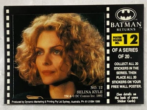 Dynamic 1992 Batman Returns #12/20 SELINA KYLE Trading Card Sticker - Picture 1 of 1
