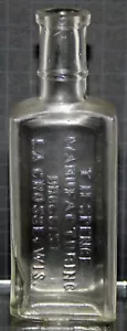 T.H. SPENCE MANUFACTURING DRUGIST LA CROSSE WIS. Prägeflasche v. 1870er Jahre - Bild 1 von 5
