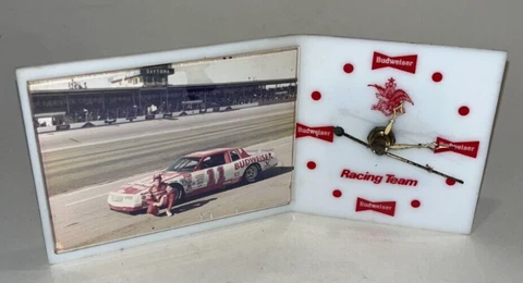 Vintage, DARELL WALTRIP / BUDWEISER RACING, CLOCK (Good Working Condition) Cover