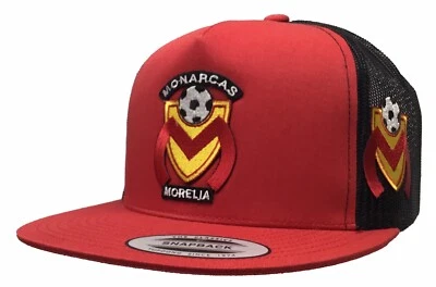 Monarcas Morelia Mexico Soccer 2 Logos Hat Red Black Mesh Logo Federal - Image 1 of 3