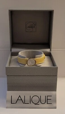 Lalique Crystal Bracelet PSYCHE On Cream Calf Leather Strap - Image 1 of 4