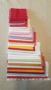Lot 30 Pc POLKA DOTS Remnants 6+ Yards 4"-10" Length x FULL WIDTH 44"-46" Cotton - Picture 1 of 4