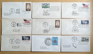 FDI 1950s Postmarked Cachet Collection of Commemorative FD Covers Qty 9 Cachets - Picture 1 of 12