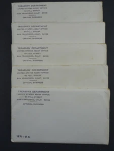 (5) 1971 P & D US Mint Uncirculated Sets 55 Coins OGP Original Envelopes - Picture 1 of 6