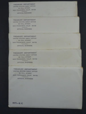 (5) 1971 P & D US Mint Uncirculated Sets 55 Coins OGP Original Envelopes - Image 1 of 4