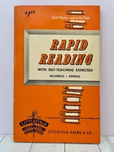Rapid Reading Ruth M. McCorkle; S. D. Dingus 1958 no. 21, Includes Eye Span Card - Imagen 1 de 9