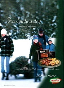 2001 Hormel Ad Christmas Tree Hunting Day A Good Day For Hormel Bacon - Picture 1 of 1