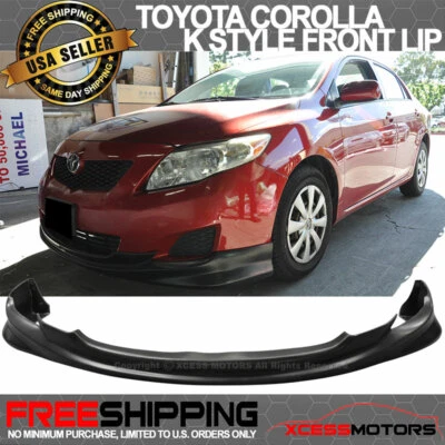 Fits 09-10 Toyota Corolla K Style Unpainted Front Bumper Lip Lower Spoiler - PU - Image 1 of 4