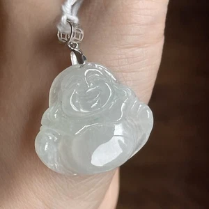 Genuine Burma Grade A Jade Pendant Buddha Jadeite 純天然冰種翡翠A貨 S925 佛公已開光 - Picture 1 of 10