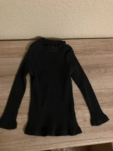 Shein schwarzes geripptes Langarmshirt 2-3 Jahre Baumwollmischung einfarbig klassisch - Bild 1 von 3