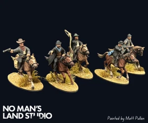 Gunfighters montato x5 Wild West 28 mm che cowboy professionista dipinto COMMISSIONE - Foto 1 di 4