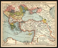 Landkarte anno 1907 - osmanisches Reich historisch - Türkei Armenien Palästina
